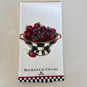 MacKenzie-Childs Rare Georgeous Berry Breakfast Towel - Black and White